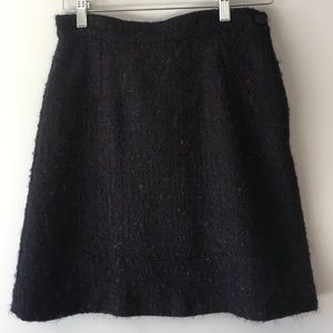 Brora Boucle A-Line Wool Skirt - Blue/Brown, Sz 2